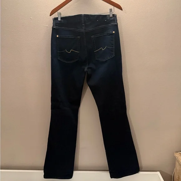 7 For All Mankind Dark Blue Flare Jeans - Picture 5 of 6